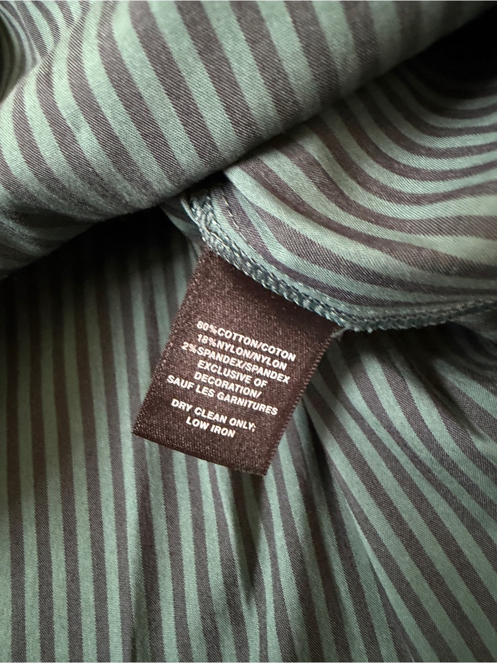 Lafayette 148 New York dark green and black striped button-down shirt Size M - Picture 4 of 7